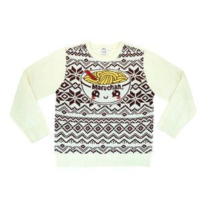 Maruchan Graphic Knit Adult Sweater Color Cream‎ W/Bowl Of Noodles Size XL